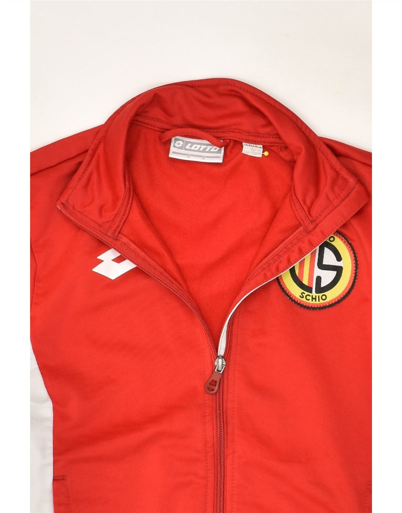 LOTTO Boys Graphic Tracksuit Top Jacket 11-12 Years Medium Red Colourblock | Vintage Lotto | Thrift | Second-Hand Lotto | Used Clothing | Messina Hembry 