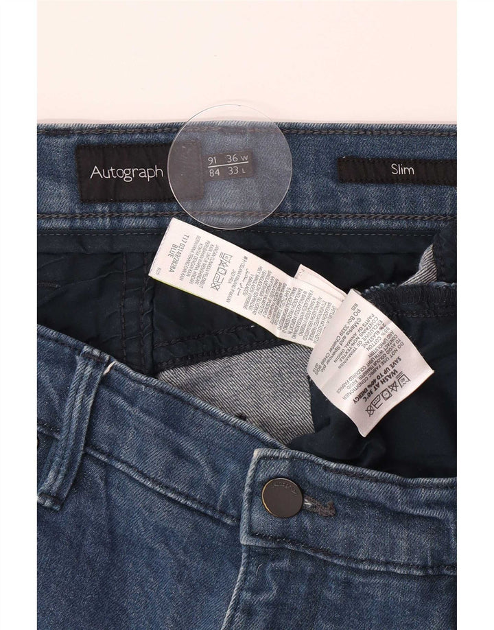 Marks & Spencer Mens Autograph Slim Jeans W36 L30 Blue Cotton