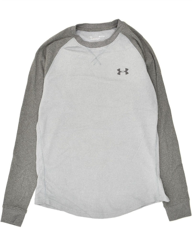 UNDER ARMOUR Mens Top Long Sleeve Small Grey Colourblock Polyester | Vintage Under Armour | Thrift | Second-Hand Under Armour | Used Clothing | Messina Hembry 