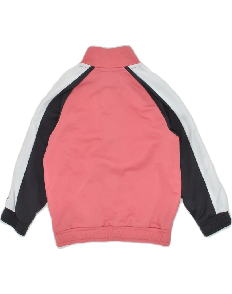 PUMA Baby Girls Graphic Cardigan Sweater 9-12 Months Pink Colourblock | Vintage Puma | Thrift | Second-Hand Puma | Used Clothing | Messina Hembry 