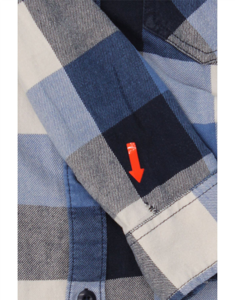VANS Mens Tailored Fit Flannel Shirt Small Blue Check Cotton Vintage Vans and Second-Hand Vans from Messina Hembry 