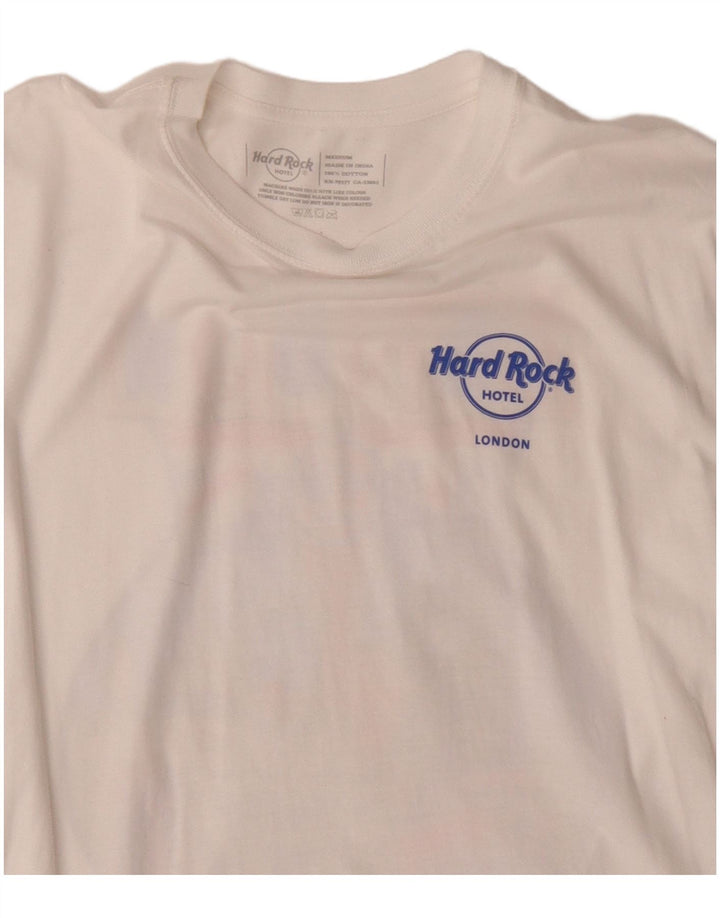 Hard Rock Hotel Mens London Graphic T-Shirt Top Medium White Cotton