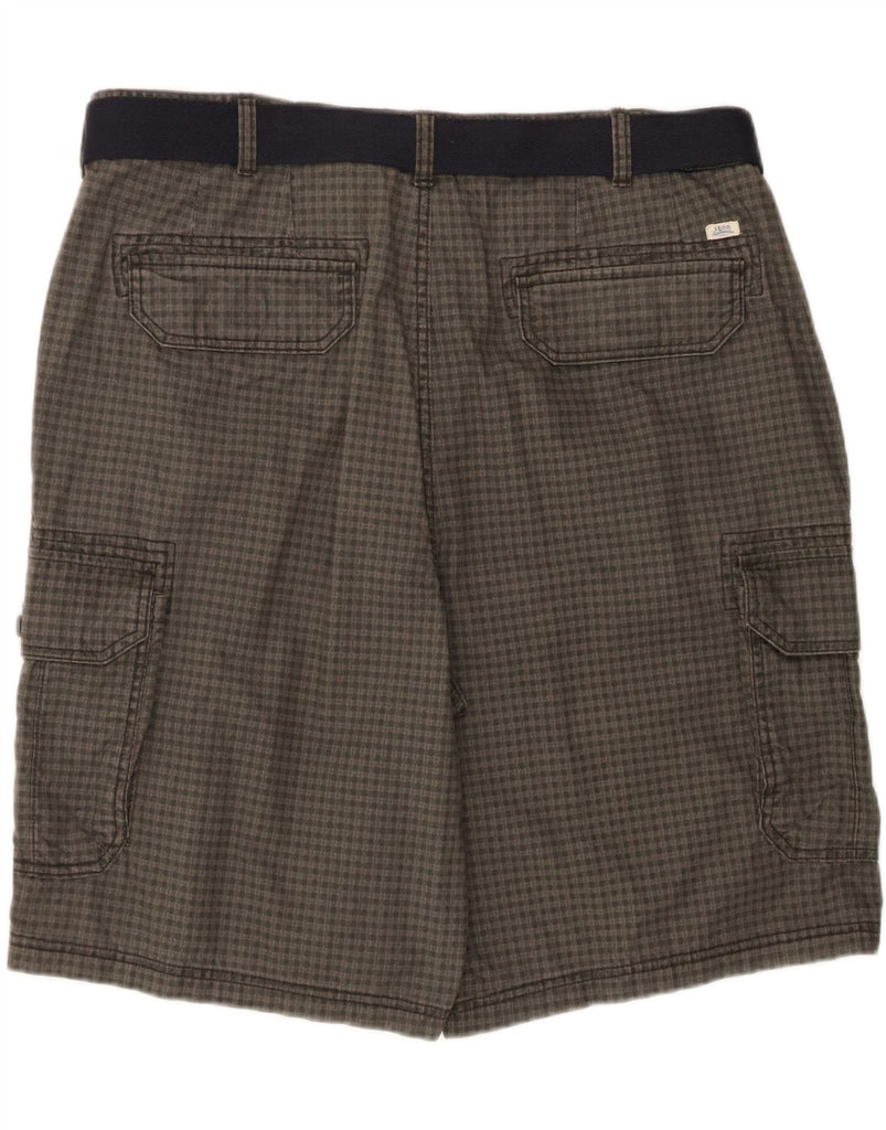 IZOD Mens Cargo Shorts  W42 2XL Khaki Gingham Cotton Vintage Izod and Second-Hand Izod from Messina Hembry 