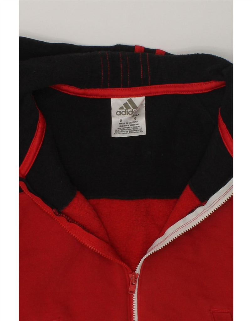 ADIDAS Boys Zip Hoodie Sweater 5-6 Years Black Colourblock Cotton | Vintage Adidas | Thrift | Second-Hand Adidas | Used Clothing | Messina Hembry 