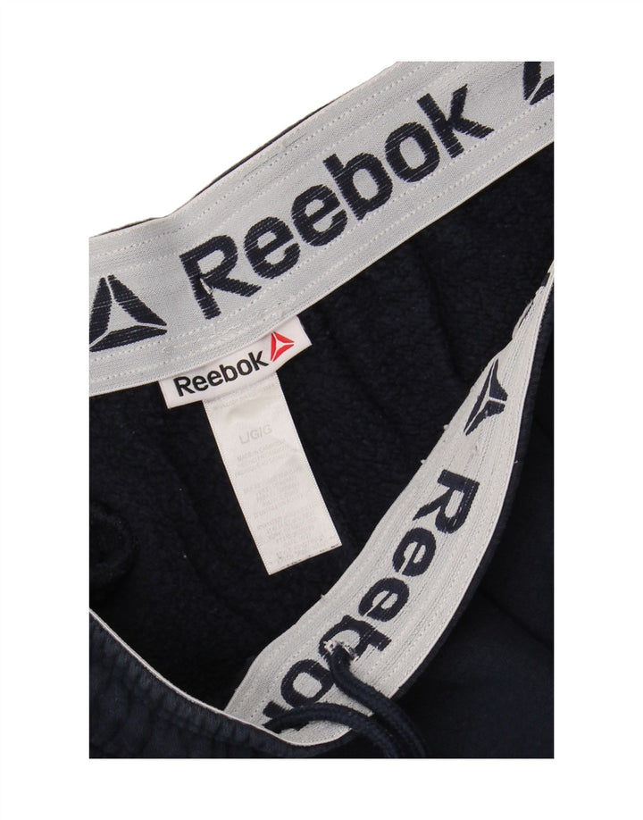 REEBOK Mens Tracksuit Trousers Joggers Large Navy Blue Cotton Vintage Reebok and Second-Hand Reebok from Messina Hembry 