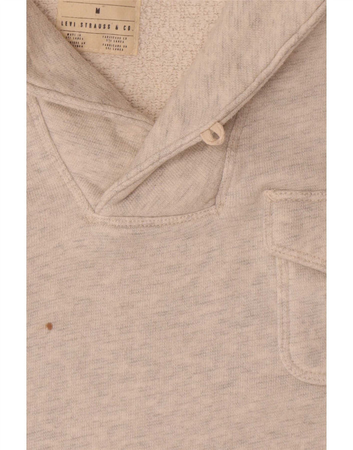 Levi's Mens Shawl Neck Sweatshirt Jumper Medium Grey Flecked Cotton