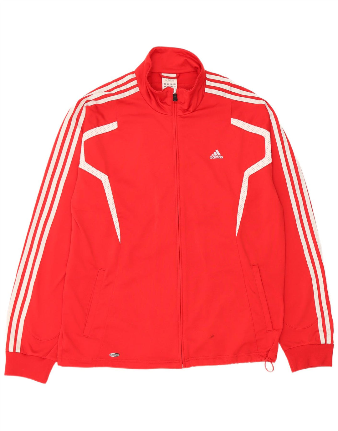 Adidas Mens Climalite Tracksuit Top Jacket Large Red Polyester