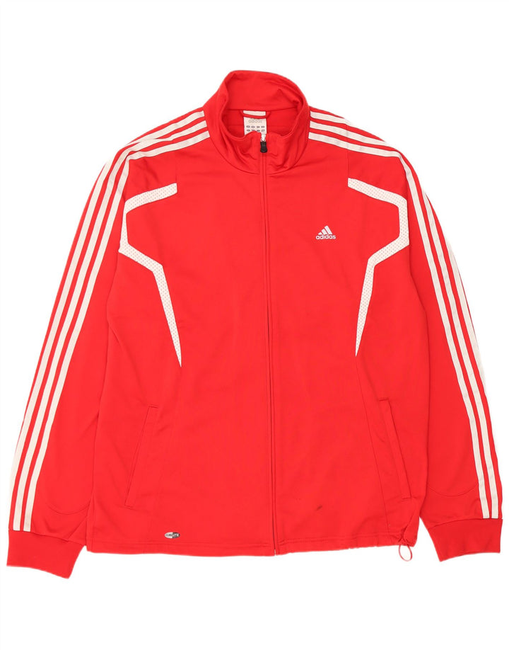 Adidas Mens Climalite Tracksuit Top Jacket Large Red Polyester