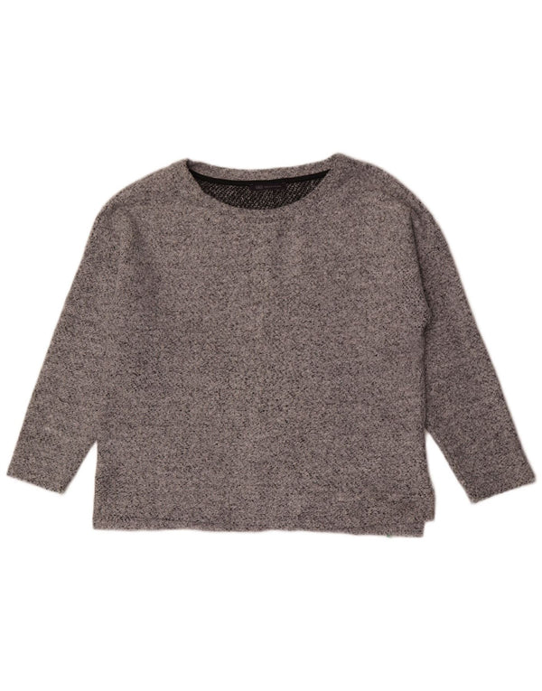 Marks & Spencer Womens Boat Neck Jumper Sweater UK 16 Large Grey Flecked