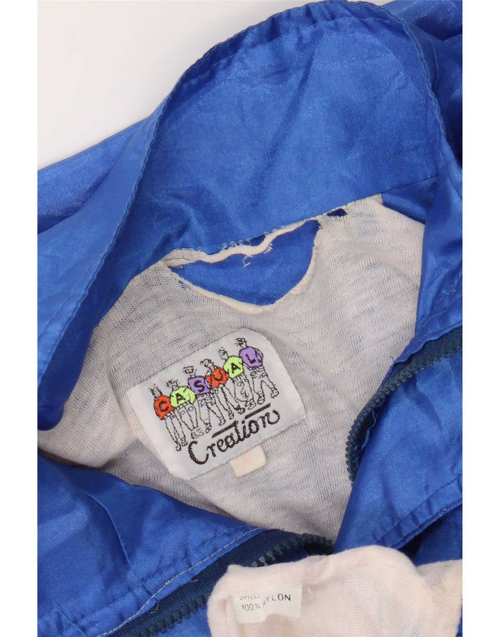 Creation Mens Graphic Tracksuit Top Jacket 2XL Blue Colourblock Nylon