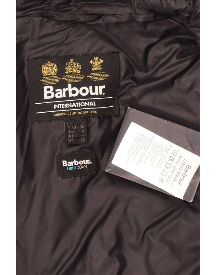 Barbour Womens Hooded Padded Jacket UK 10 Small Black Polyamide