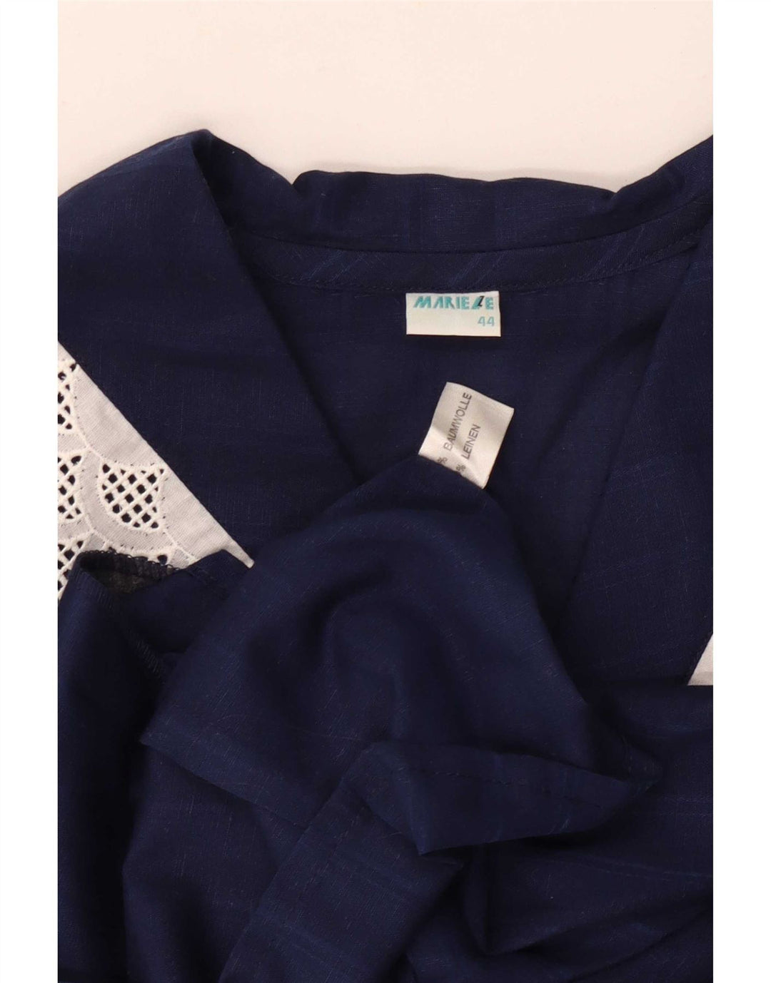 Vintage Womens Shirt Blouse IT 44 Medium Navy Blue Striped