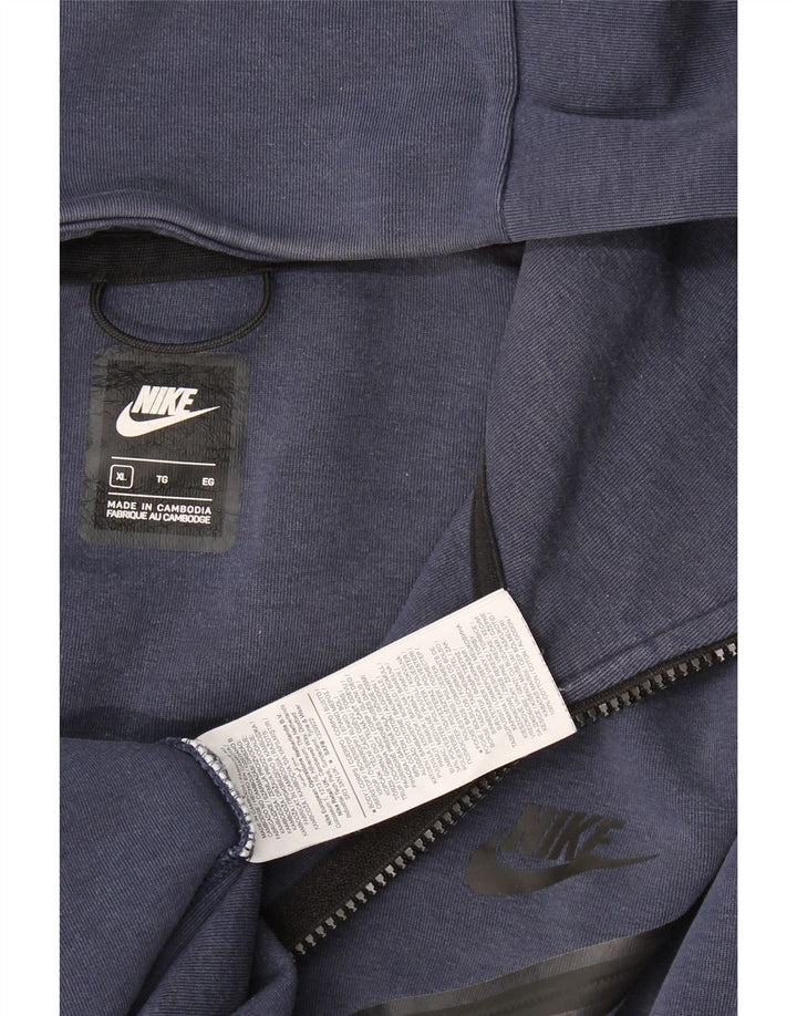 Nike Mens Zip Hoodie Sweater XL Navy Blue Cotton