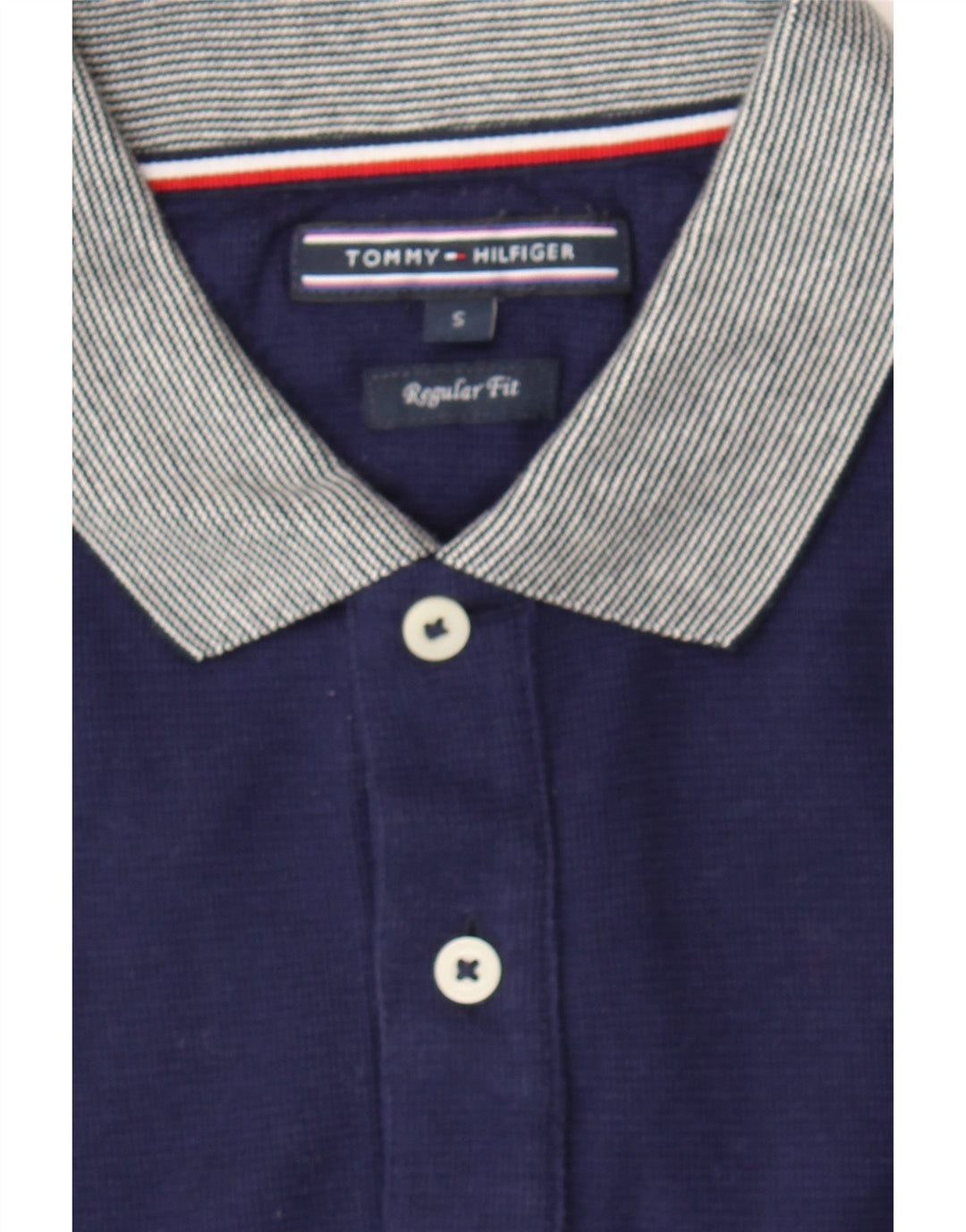 TOMMY HILFIGER Mens Regular Fit Polo Shirt Small Navy Blue Cotton Vintage Tommy Hilfiger and Second-Hand Tommy Hilfiger from Messina Hembry 