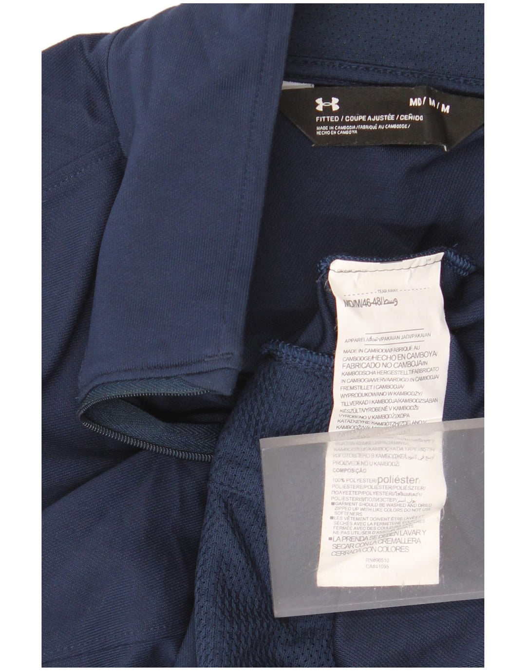 Under Armour Mens Tracksuit Top Jacket Medium Navy Blue Colourblock