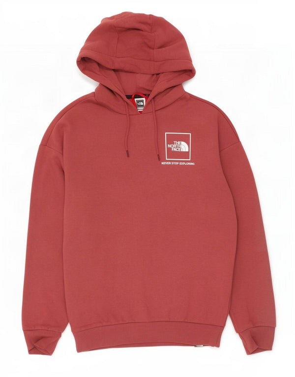 The North Face Womens Graphic Hoodie Jumper UK 14 Medium Maroon Cotton