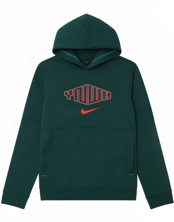 Nike Boys Graphic Hoodie Jumper 10-11 Years Medium Green Cotton