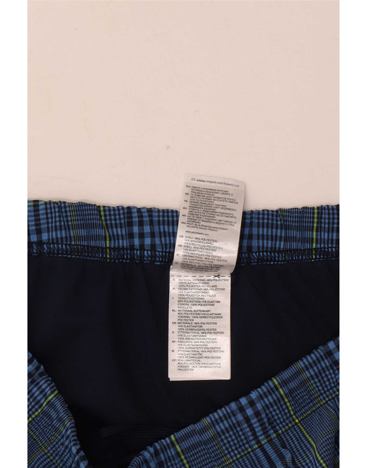 Adidas Mens Swimming Shorts XL Navy Blue Check Polyester