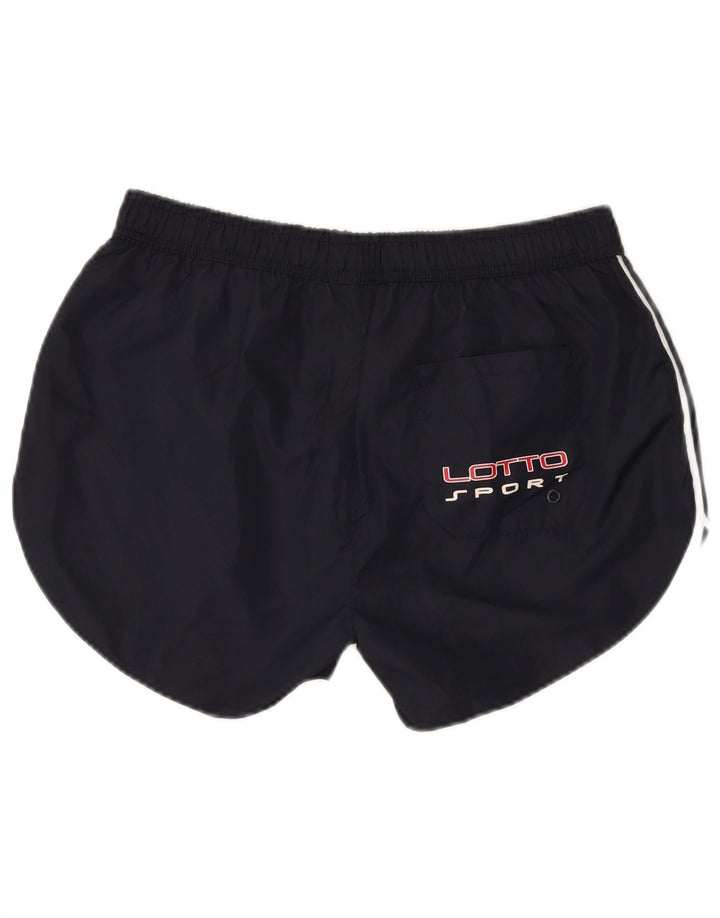 Lotto Womens Graphic Sport Shorts UK 14 Large Navy Blue Polyester
