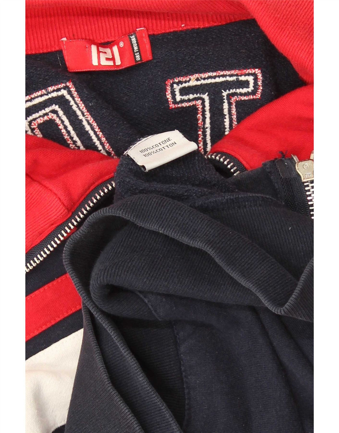 Vintage Mens Motorstyle Tracksuit Top Jacket Small Navy Blue Retro
