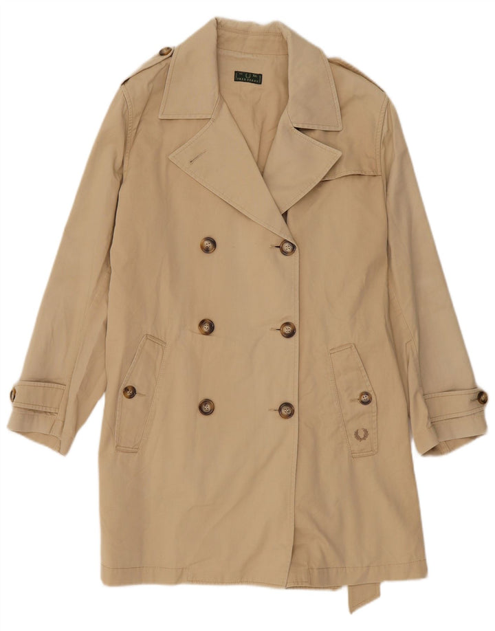 Fred Perry Womens Trench Coat UK 18 XL Beige Cotton