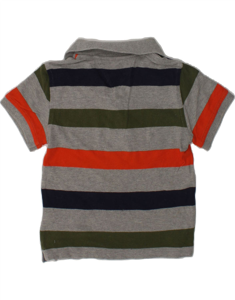 TOMMY HILFIGER Boys Polo Shirt 3-4 Years Grey Striped Cotton | Vintage Tommy Hilfiger | Thrift | Second-Hand Tommy Hilfiger | Used Clothing | Messina Hembry 