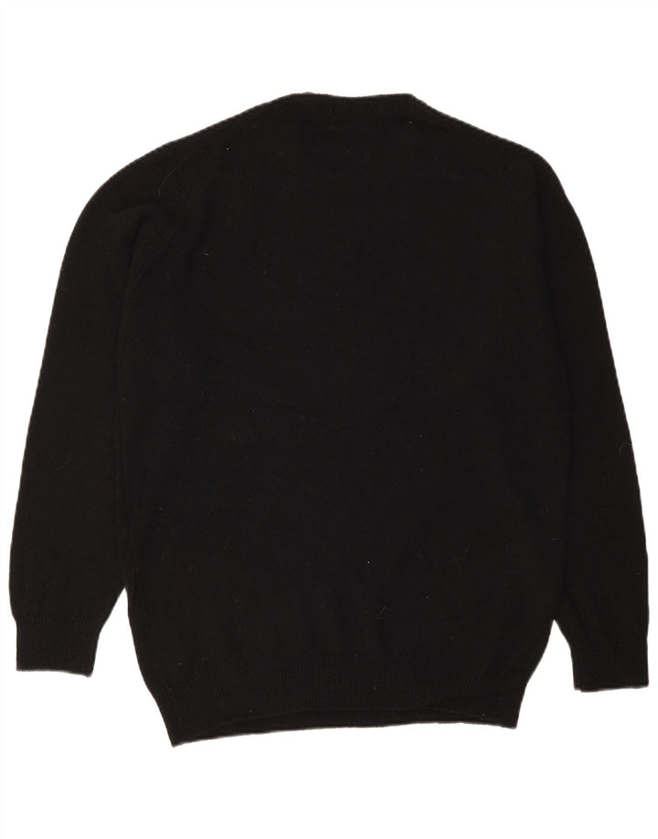 ZARA Womens Oversized Crew Neck Jumper Sweater UK 10 Small Black Lambswool
