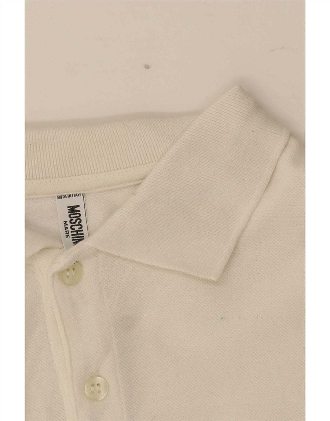 Moschino Mens Polo Shirt Medium White Cotton