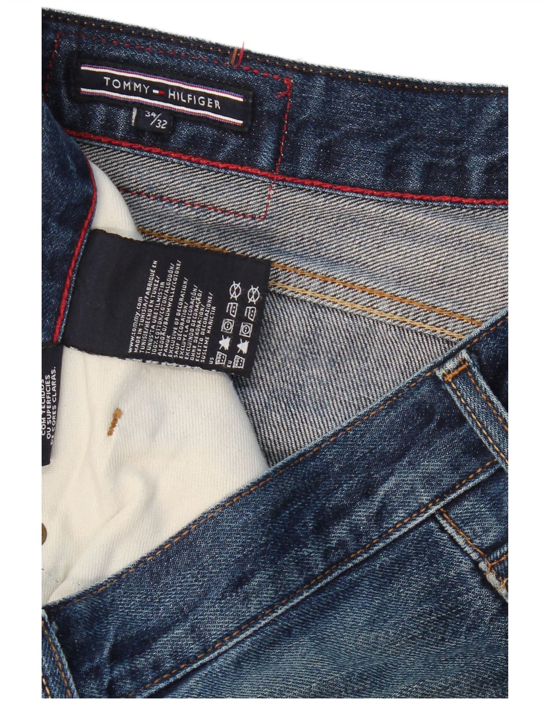 TOMMY HILFIGER Mens Straight Jeans W34 L32 Blue Cotton