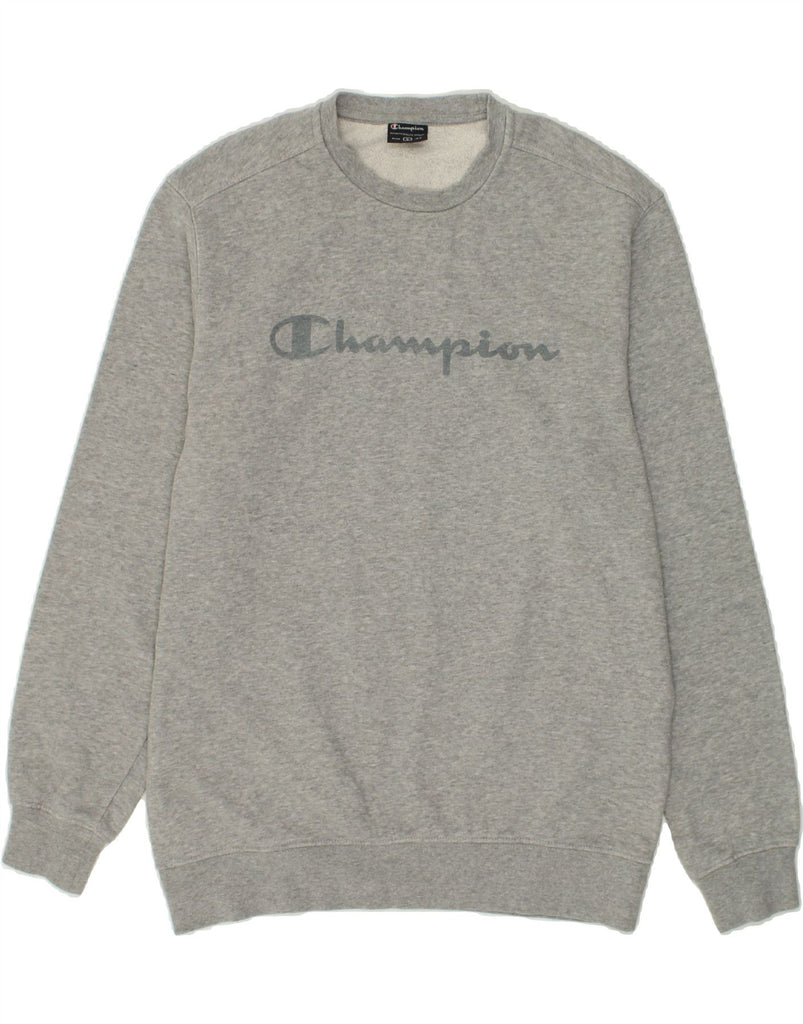 CHAMPION Mens Graphic Sweatshirt Jumper Large Grey Cotton | Vintage Champion | Thrift | Second-Hand Champion | Used Clothing | Messina Hembry 