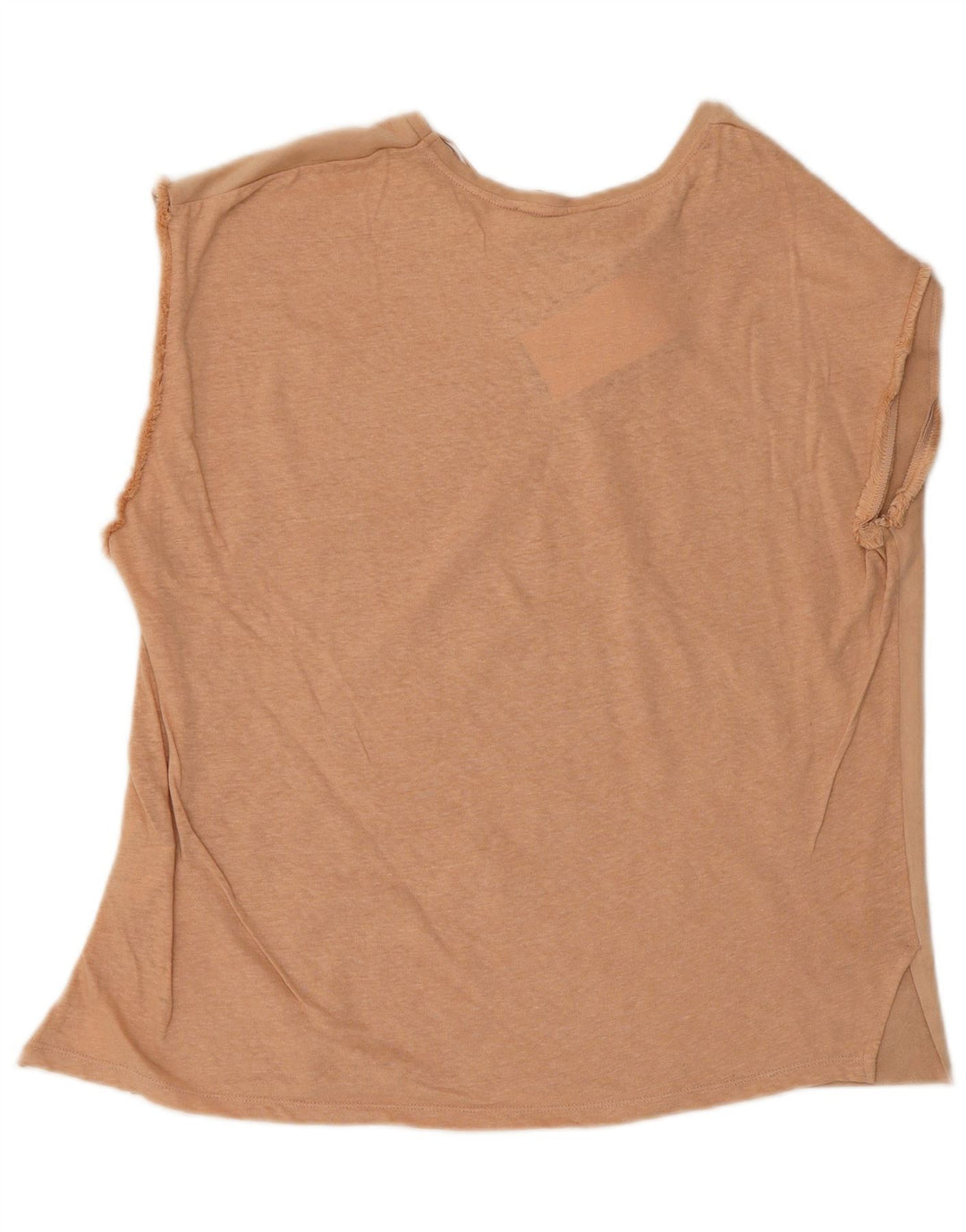 Zara Womens Vest Top UK 16 Large Beige Polyester