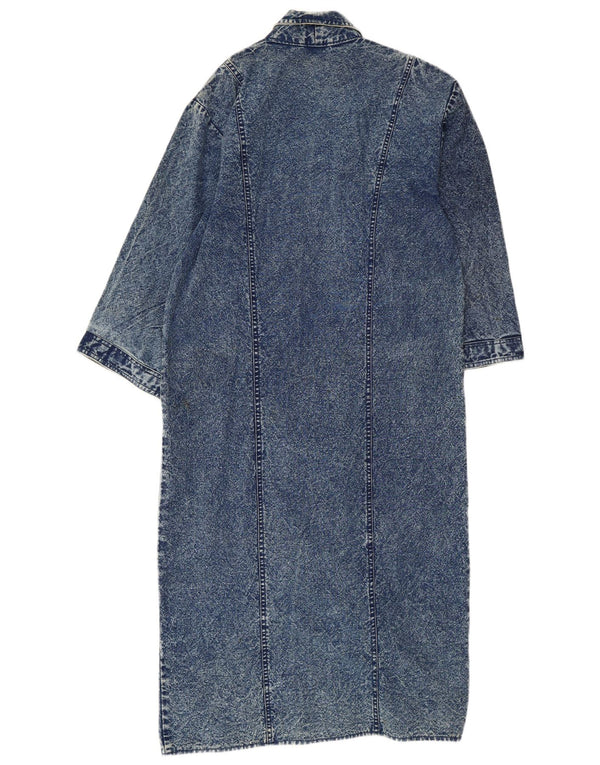Vintage Womens 3/4 Sleeve Denim Dress UK 14 Medium Blue