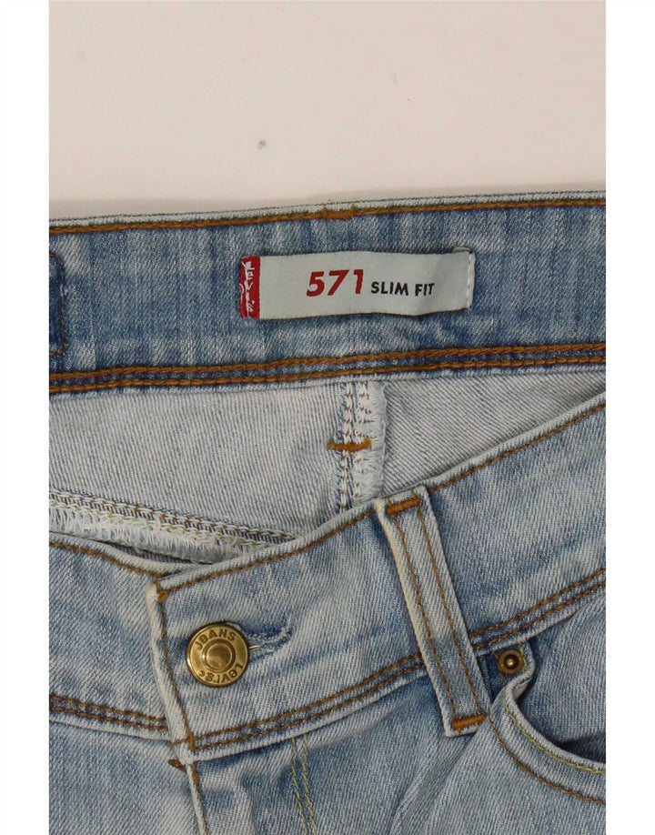 Levi's Womens 571 Slim Jeans W31 L34 Blue Cotton