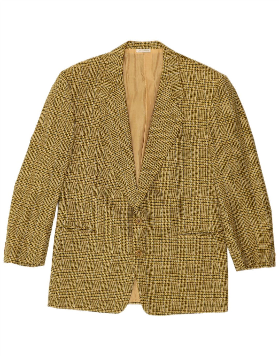 Pal Zileri Mens 2 Button Blazer Jacket IT 50 Large Green Houndstooth