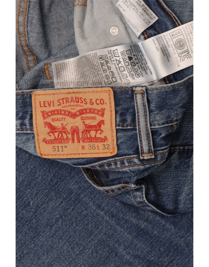 Levi's Mens 511 Slim Jeans W36 L32 Blue Cotton