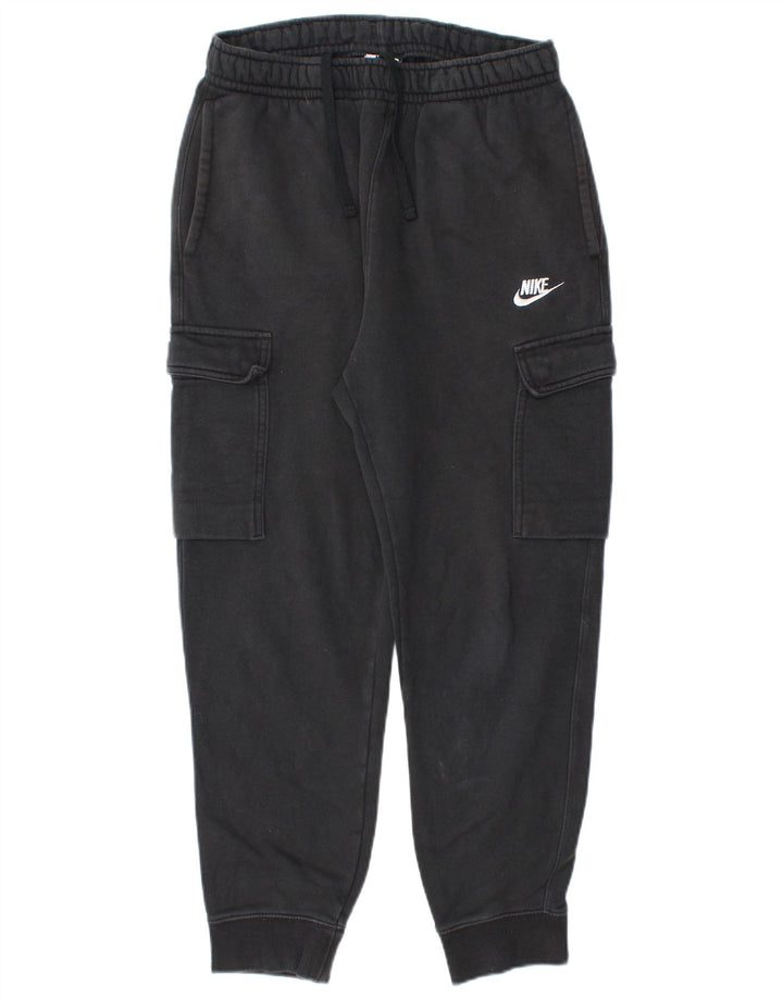 NIKE Mens Cargo Tracksuit Trousers Joggers Small  Black Cotton