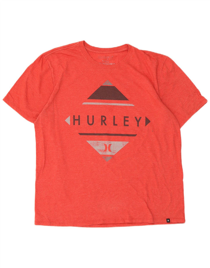 Hurley Mens Graphic T-Shirt Top Large Red Polyester