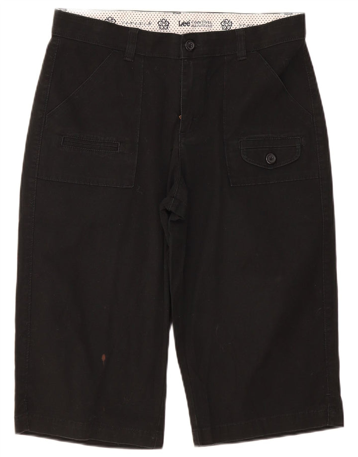 Lee Womens Cargo Shorts US 10 Large W32 Black Cotton