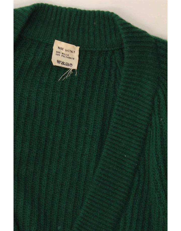 Vintage Womens Cardigan Sweater UK 16 Large Green Wool