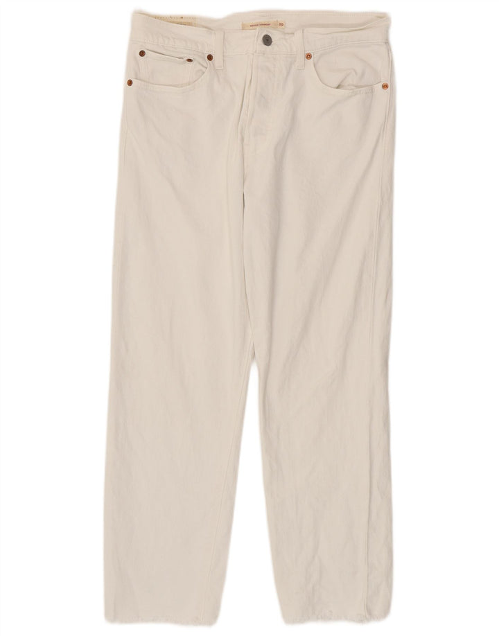 LEVI'S Womens Wedgie Straight Jeans W30 L26 White Cotton