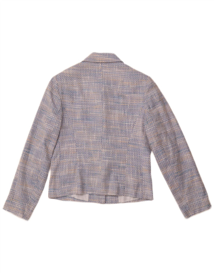 TOUJOURS Womens 5 Button Blazer Jacket UK 10 Small Blue