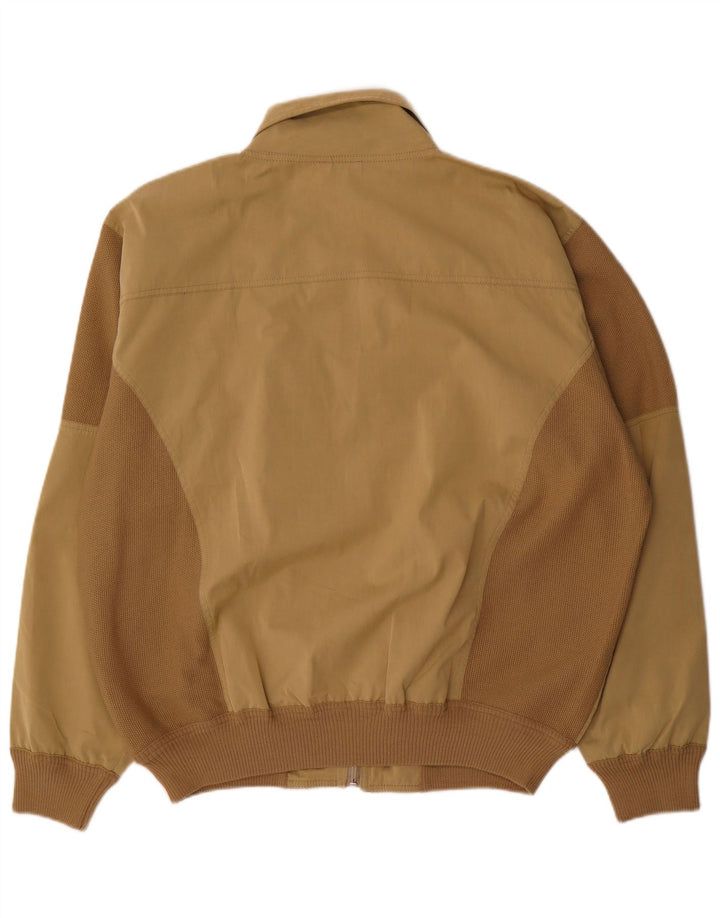 Vintage Mens Bomber Jacket IT 52 XL Beige Colourblock