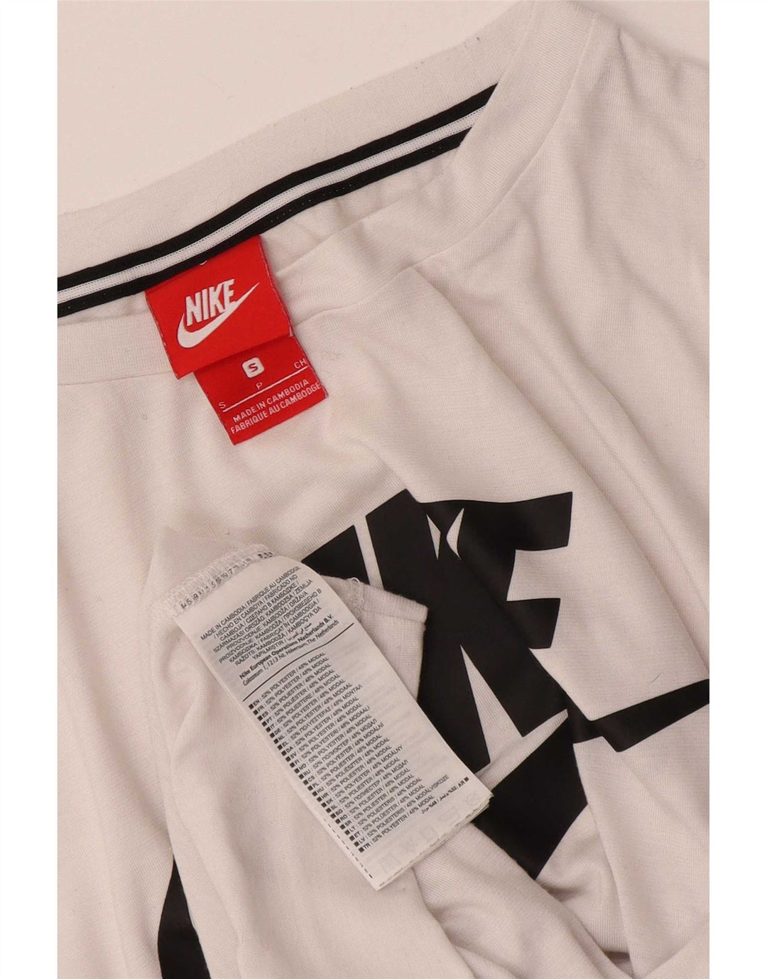 Nike Womens Graphic T-Shirt Top UK 10 Small White Polyester