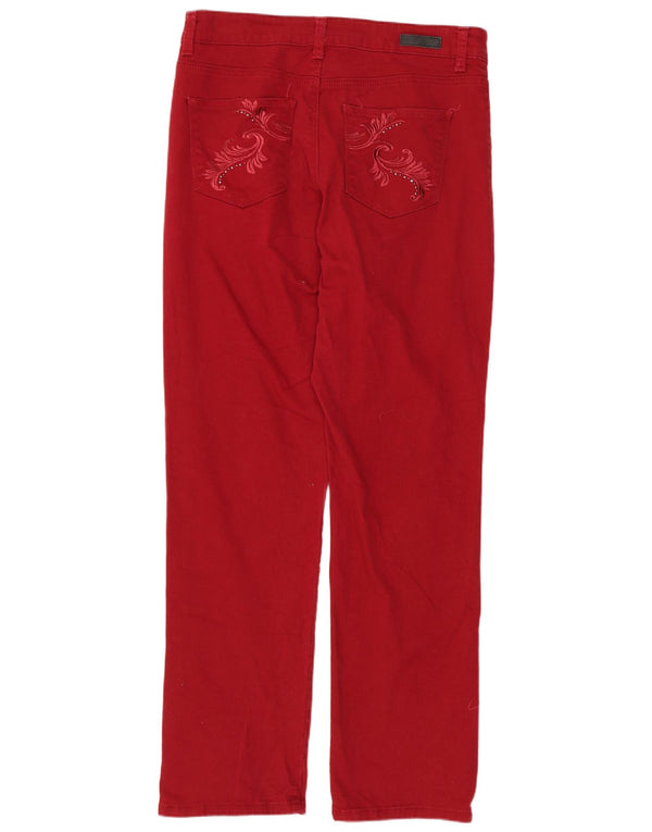 Lee Womens Classic Fit Straight Jeans US 12 Large W32 L30 Red Cotton