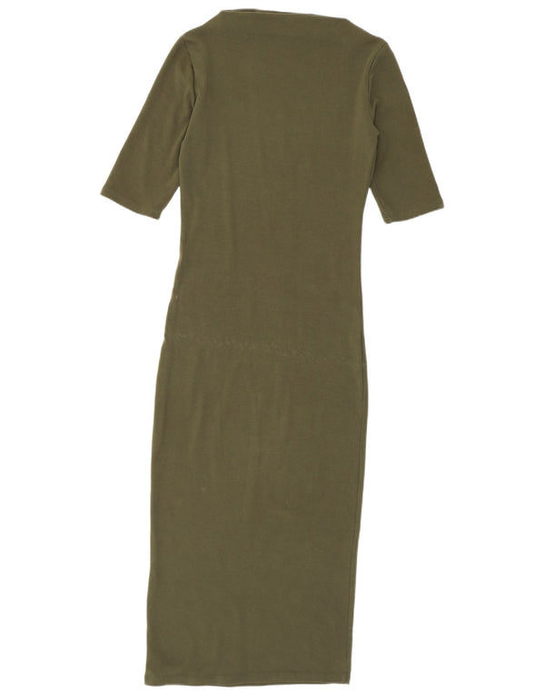 Zara Womens Maxi Dress UK 8 Small Khaki