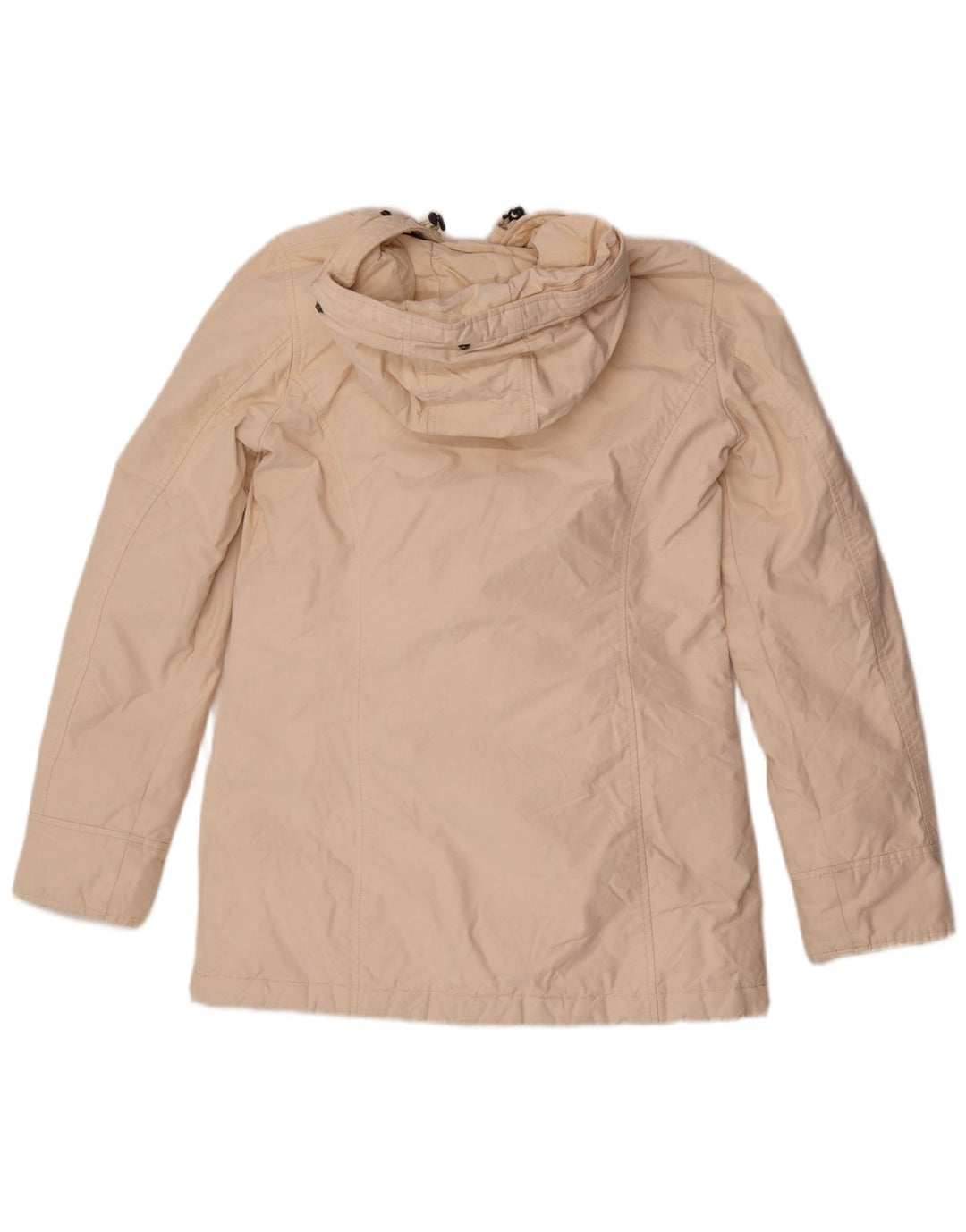 Woolrich Womens Hooded Padded Jacket UK 10 Small Off White Cotton