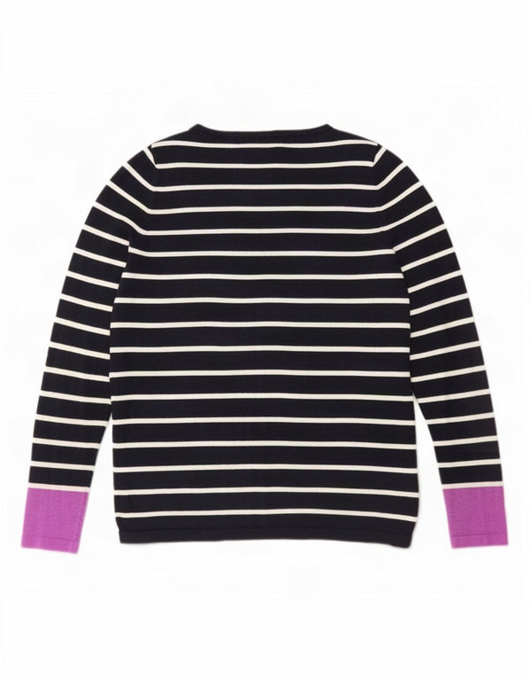 Marks & Spencer Womens Boat Neck Jumper Sweater UK 10 Small Navy Blue