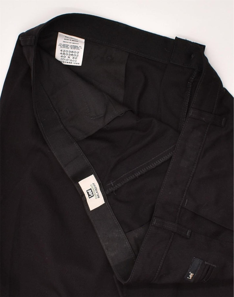 LEE Mens Straight Casual Trousers W40 L32 Black Cotton | Vintage Lee | Thrift | Second-Hand Lee | Used Clothing | Messina Hembry 