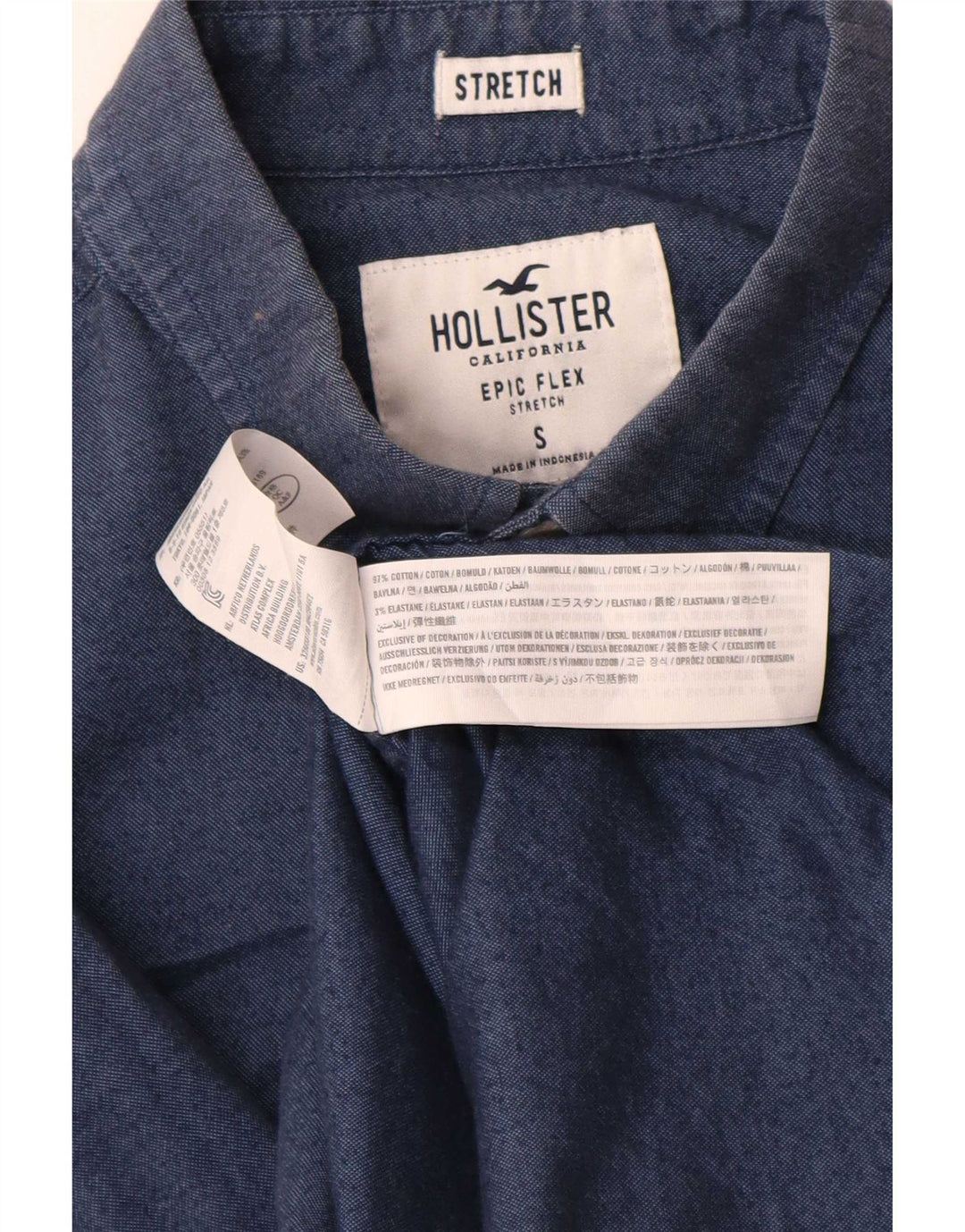 Hollister Mens Shirt Small Navy Blue Cotton