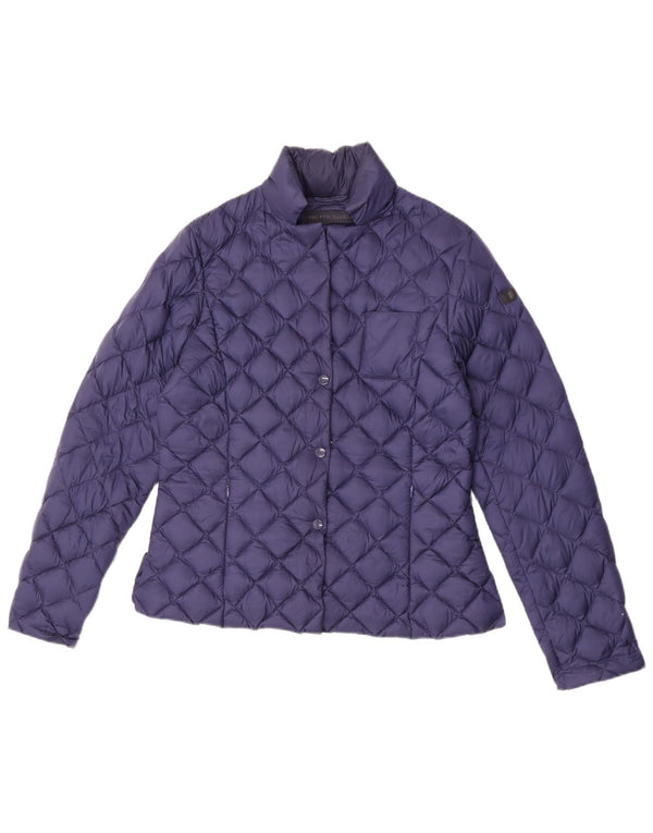 Trussardi Womens Padded Jacket IT 44 Medium Navy Blue Polyamide